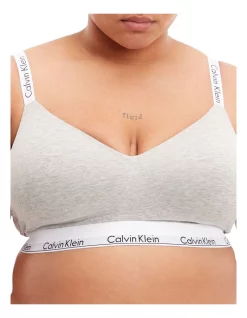 Outlet ✨ Calvin Klein Modern Cotton Lightly Lined Bralette In Grey 🎉