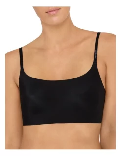 Cheapest 👍 Calvin Klein Invisibles (Comfort) Lightly Lined Bralette (Retro) Bra Black ⭐