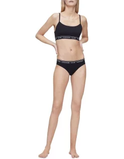 Discount 😀 Calvin Klein One Cotton Unlined Bralette Black ⭐
