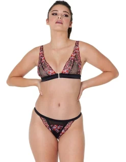 Brand new 💯 Pleasure State Botanica Soft Cup Bra In Floral Print/Black 🧨