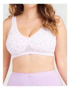 Flash Sale 🌟 Taking Shape Wirefree Cotton Mesh Detail Bra In Floral Print 👏