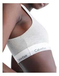 New 🎁 Calvin Klein Modern Cotton Unlined Bralette In Grey Heather ✔️ -Outlet balconette-bras-lingerie Store unnamed file 1437