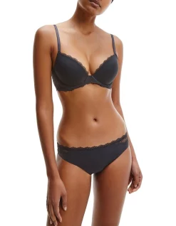 New π Calvin Klein Seductive Comfort Lotus Floral Push-Up T-Shirt Bra Black π