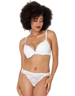 Budget 🛒 Pleasure State My Fit Lace Push-Up Plunge Bra In White 🛒