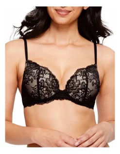 Best Pirce β Temple Luxe Lace Level 2 Push Up Bra Black π