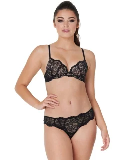 Best deal 🥰 Pleasure State Nikita Push-Up Plunge Bra In Black 👏