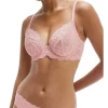 Wholesale 🎉 Calvin Klein Seductive Comfort Lotus Floral Unlined Full Coverage Bra Pink Shell 🎉