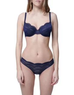 Budget 𧨠Simone Perele Karma Underwired Full Cup Bra In Midnight Blue π₯°