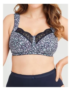 Outlet 🛒 Taking Shape Wirefree Cotton Comfort Bra In Floral Print 👏
