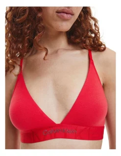 Hot Sale ⌛ Calvin Klein Embossed Icon Cotton Holiday Lightly Lined Triangle Bralette In Red 👏 -Outlet balconette-bras-lingerie Store unnamed file 980