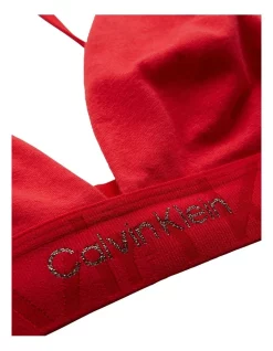 Hot Sale ⌛ Calvin Klein Embossed Icon Cotton Holiday Lightly Lined Triangle Bralette In Red 👏 -Outlet balconette-bras-lingerie Store unnamed file 982